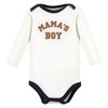 Hudson Baby Unisex Baby Cotton Long-Sleeve Bodysuits, Brown Navy Mamas