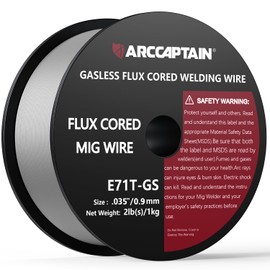 ARCCAPTAIN Flux Core Welding Wire .035, E71T-GS Mig Welding Wire 2-Pound Spool Gasless Mild Carbon Steel Compatible With Lincoln Miller Forney Harbor Welder