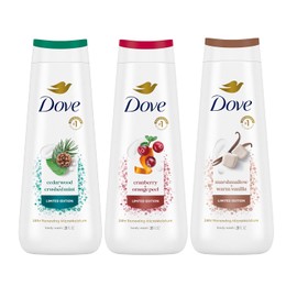 Dove Gel de baño 3 unidades mixto para piel renovada, de aspecto saludable, limpiador suave de piel con microhumedad renovadora 24 horas