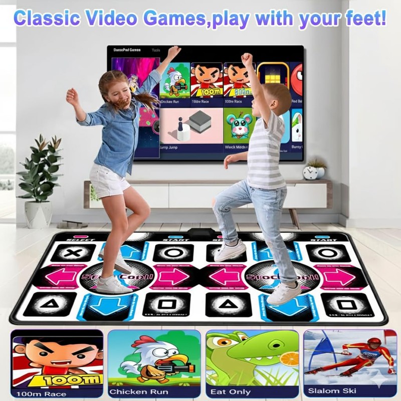 Dance Mat for Kids, Double Dancing Mat with Interactive Dance