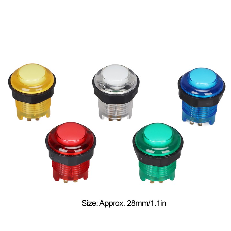 5pcs Arcade Push Buttons Professional LED Illuminated Push Buttons for