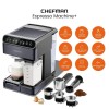 Chefman 6-in-1 Espresso Machine with Steamer, Automatic One-Touch Coffee Maker,
