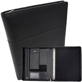 Bundle Leather Writing Case A4 Model Paris with Waterman Pen - Conference Folder A4 - Document Folder A4 - Black