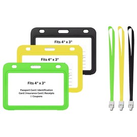 Ciana CDC Vaccination Card Protector 4 X 3 Inches with Lanyard Immunization Record Vaccine Cards Holder (Set D (3-Pack))