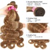 Honey Blonde Highlight Body Wave Bundles with 5x5 Closure 100%