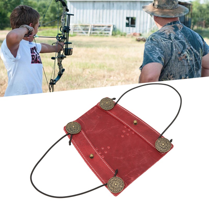 Archery Arm Guard Adjustable Strap Second Cowhide Arm Protector Pad