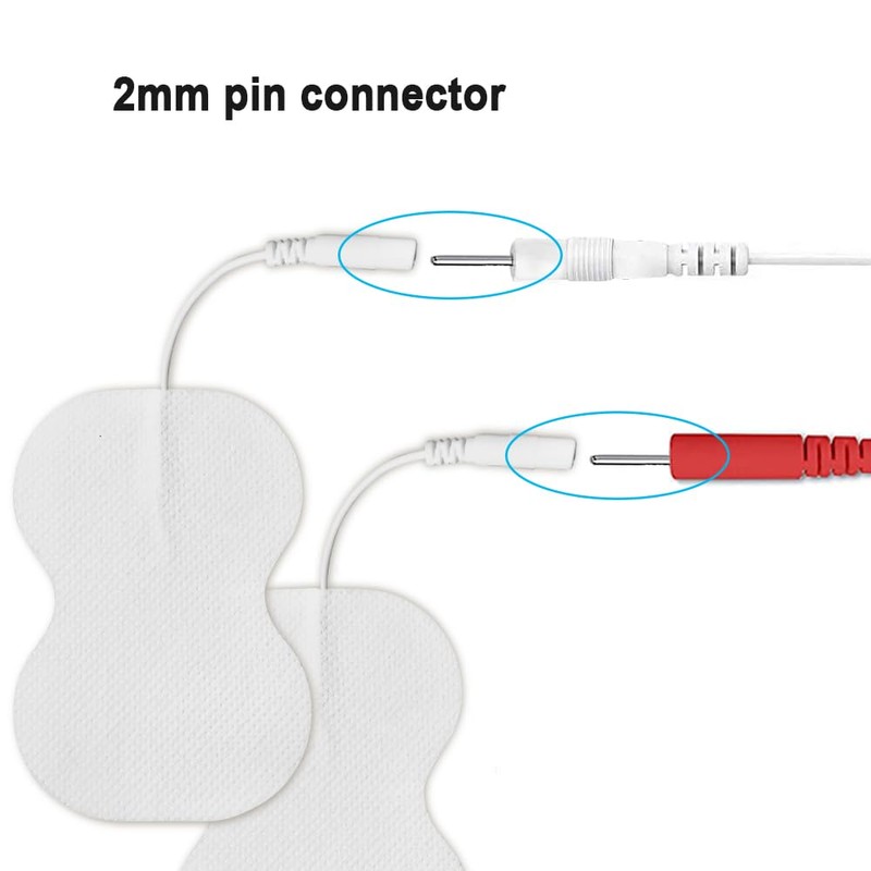 2 pcs Replacement TENS Lead Wire Cable 2.0mm Pin Standard