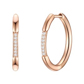 Glanzstücke München Women's Creole Earrings 925 Sterling Silver with Zirconia Diamond Cut, Silver, Cubic Zirconia