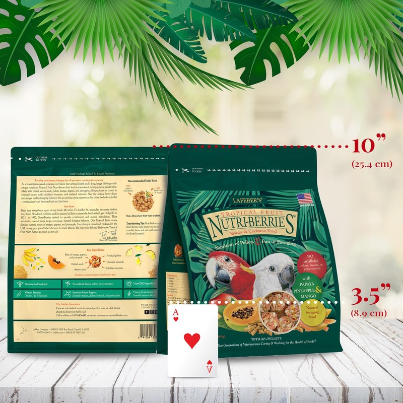LAFEBER'S Tropical Fruit Nutri-Berries Pet Bird Food, Made with Non-GMO