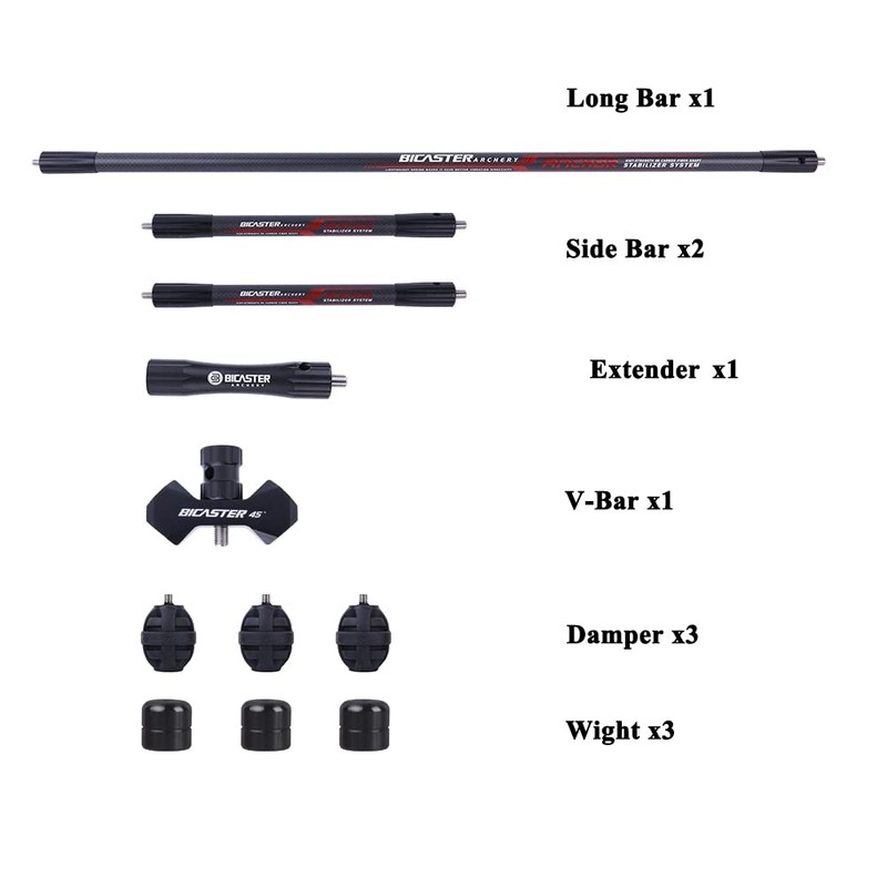 BICASTER Archery Stabilizer System 3K Carbon Made - Full Set