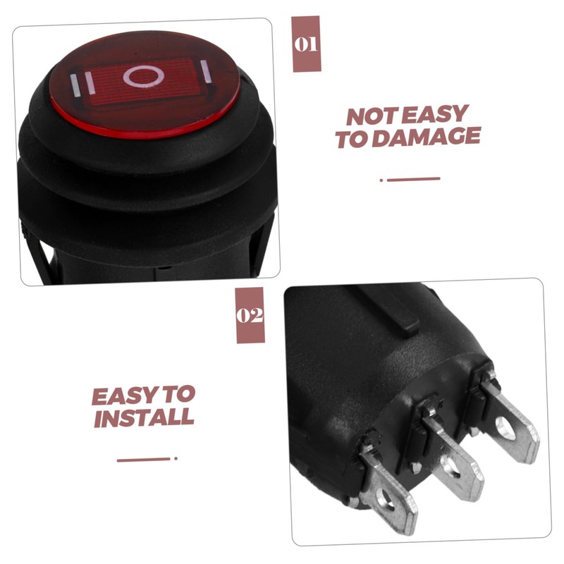 Kichvoe 6A Spdt Rocker Toggle Switch Button for Auto Car