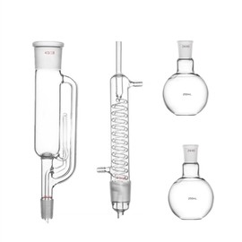 Deschem 250ml,24/40,Soxhlet Extractor W/Graham Condenser & Two Flat Flasks,Lab Glassware