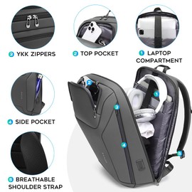 FUTURE AESTHEICS Business Laptop Backpack for Men,Women，15.6 Inch Water Resistant Travel smart Laptop Backpack Carry On Backpack with USB Charging Port，Large Business Work Durable Computer Bag