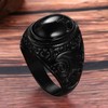 Kakonia Retro Tiger Eye Stone Mens Rings, Black Onyx Rings