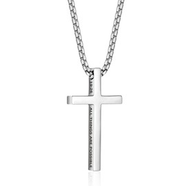 GULICX Easter Basket Stuffers for Teens Boys Adults, Religious Cross Necklace for Men, Christian Easter Baptism First Communion Confirmation Gifts for Teenage Boys