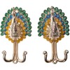 2pcs Peacock Metal Double Hanger Hook Double Head Wall-Mounted Coat