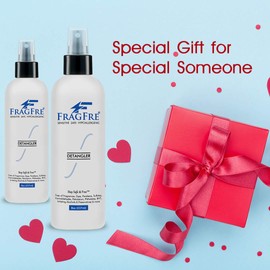 FRAGFRE Detangler 8 oz (2-Pack Gift Set) - Fragrance Free Hypoallergenic Parabens Free - Hair Detangler Leave-in Conditioner for Sensitive Skin - Styling Heat Protectant - Vegan Cruelty/Gluten Free