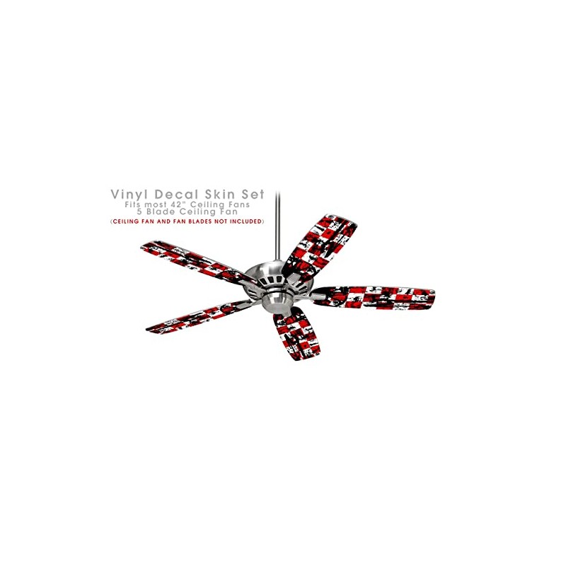 Checker Graffiti - Ceiling Fan Skin Kit fits most 42