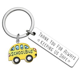 Bus Driver Appreciation Gifts for Men Women School Bus Driver Gifts for Birthday Retirement Thank You Gift for Buses Drivers Thank You for Always Keeping Us Safe Keychain