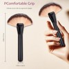 Black Makeup Brushes with Wood Handle - Large Fan Brush