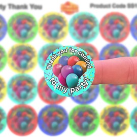 144 Thank You for Coming to My Party 30mm School Birthday Thankyou Stickers