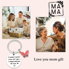 Tebliomro Mom Birthday Gifts, Mother's Day Gifts for Mother from Son Daughter Mom Keychain Valentine's Day Christmas Stocking Stuffers Gift for New Mommy Stepmom Mama from Kids
