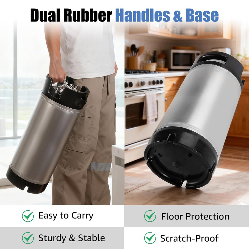 MRbrew Upgraded 5 Gallon Ball Lock Keg with Dual Rubber