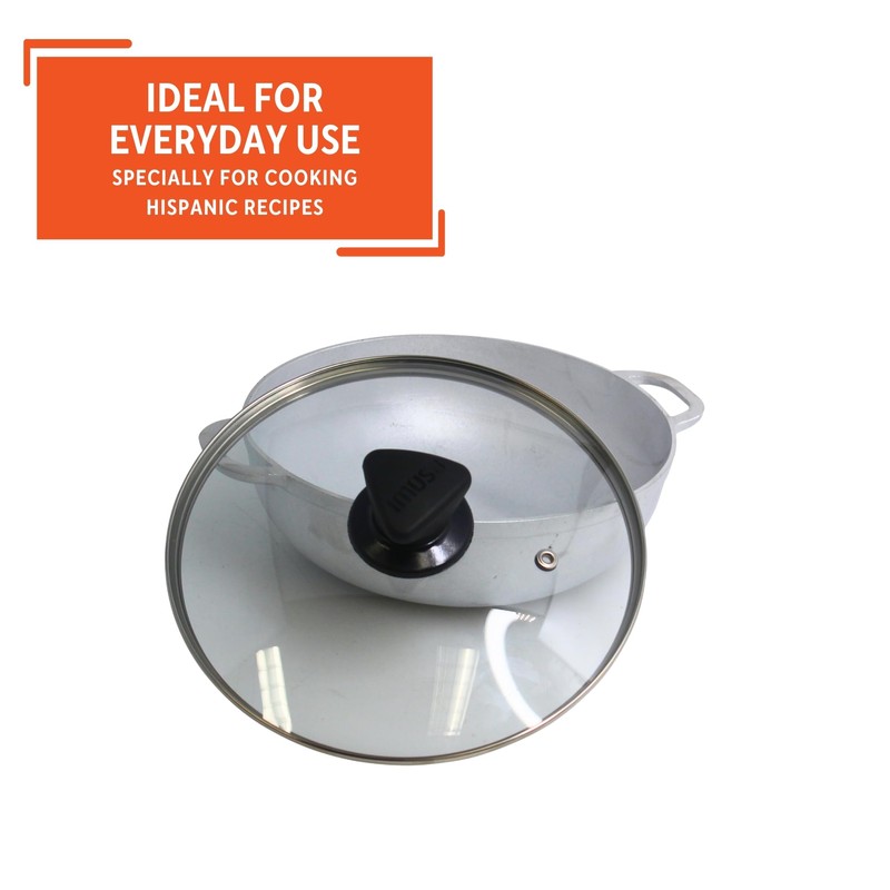 IMUSA Caldero Stock Pot with Glass Lid 2QT, 20cm, Cast