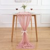 AOKSUNOVA Chiffon Tischläufer Altrosa Tischläufer Hochzeit Stoff 300 x 70cm
