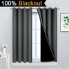 Yakamok Dark Gray 100% Blackout Curtains, Energy Saving Thermal Insulated