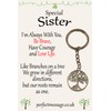 Perfect Message Birthday Gift for Sister, Tree of Life Keyring,