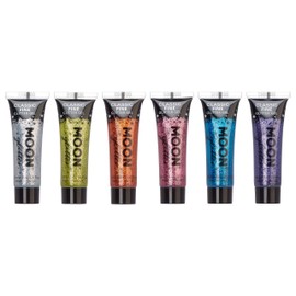 Moon Glitter - Gel with classic fine glitter - 12 ml - set of 6 colours - glitter face paint