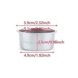 Hztyyier 51mm Cesta filtrante no presurizada de acero inoxidable reutilizable con filtro de café, vierte sobre el colador no presurizado del goteador del café para