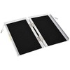HOMCOM Textured Aluminum Folding Wheelchair Ramp, 2' Portable Threshold Ramp,
