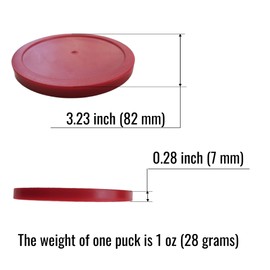 2-Pack 3.25-Inch (82mm) Heavy-Duty Full-Size Air Hockey Pucks – Replacement 1 oz (28g) Pucks for Commercial & Arcade Air Hockey Tables – Smooth Glide, 7mm Thick