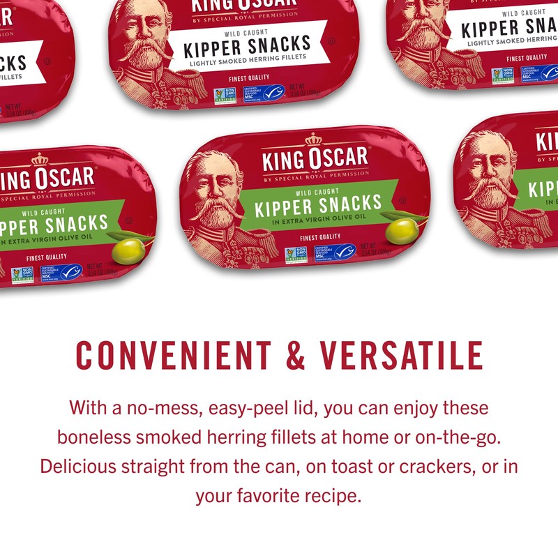 King Oscar Kipper Snacks, 3.54 Ounce Cans (Pack of 12),