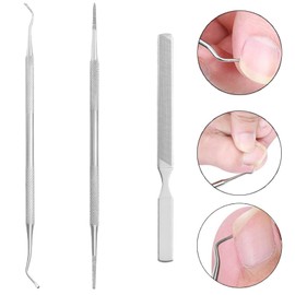 Nail File, Nail Debris Removal, Set of 3, Stainless Steel, Nail Lifter, Intrusion Nails, File, Thick Nails, Feet, Nail Care, Nail Care