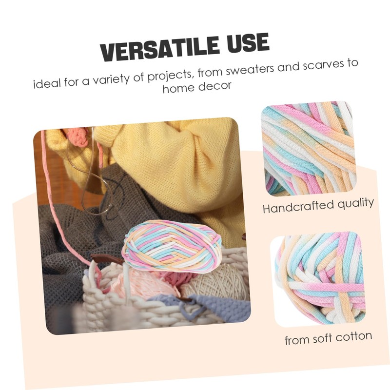jojofuny 2pcs Multi-Function Cotton Yarn Soft Lightweight Knitting Thread for