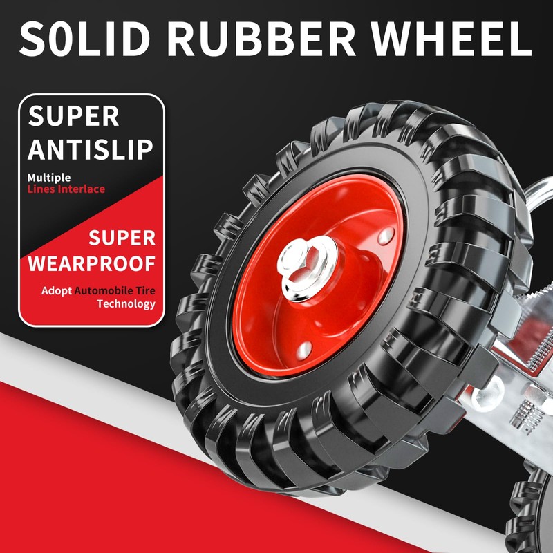 Rolling Gate Wheel, 8-Inch Rubber Wheel Carrier for Driveway Chain