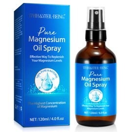 Magnesium Spray, Pure Magnesium Oil Spray Natural in Glass Bottle, Easy to Absorb and Use 120ml