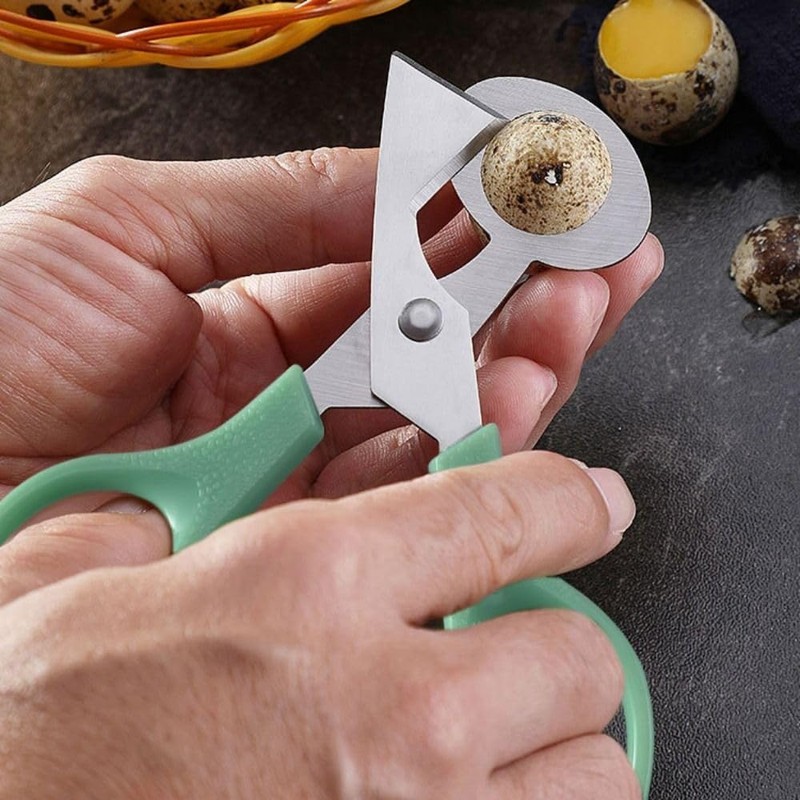 1Pc Green Stainless Steel Quail Egg Scissors,Egg Slicer Pigeon Clipper