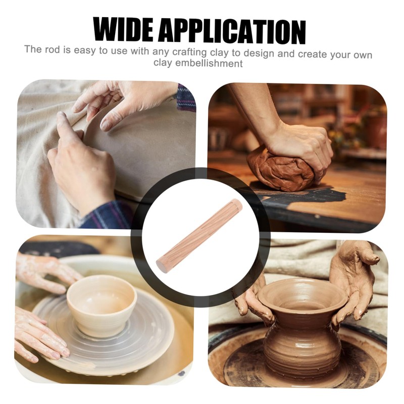 Operitacx Wooden Clay Roller for DIY Pottery Rolling Stick for