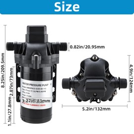 Amarine Made Water Pressure Diaphragm Pump 115V 11.3 LPM 3.0 GPM 50 PSI Water Pump Diaphragm Pressure Pump for Caravan/rv/boat/marine