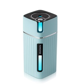 Cool Mist Mini Neon Humidifier - FIDGYLIA 300mL USB Quiet Ultrasonic Air Moisturizer for Desk, Room, Car, Office, etc. - 2 Mist Modes, Multiple Colors, Optional Night Light Function, No spill.