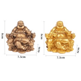 Hotei Buddha Statue, Feng Shui Goods, Maitreya Bodhisattva, Buddha Statue, Hotei Sitting on a Dragon Chair, Good Luck Goods, Good Luck Up, Amulet, Figurine, Interior (Sit on a Dragon Chair - Gold)