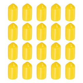 sourcing map 120Pcs Rubber End Caps, 8mm/0.31" ID Rubber End Caps, PVC Caps Rubber Screw for Bolts Screw Caps Thread Protectors Tube Screw Bolt, Yellow