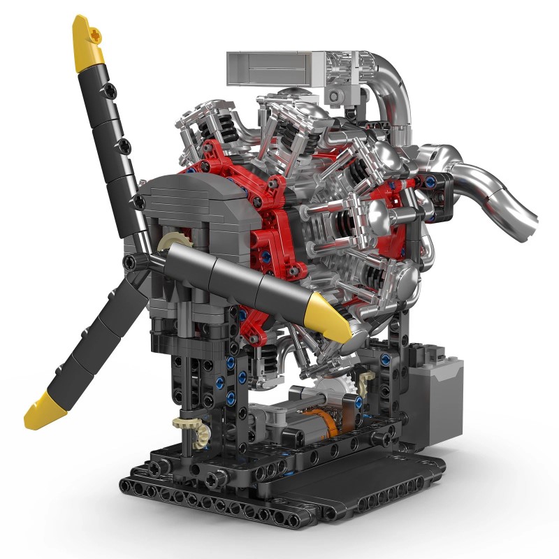 Mould King 10211 Radial Aircraft Engine Motor Model That Runs