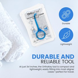 OrthoKey Clear Aligner Removal Tool - Unleash Precision: Grabber Remover for Braces & Retainers | Elevate Dental Care with Ortho Tools for Orthodontic Care | Small Blue, 50-Pack.
