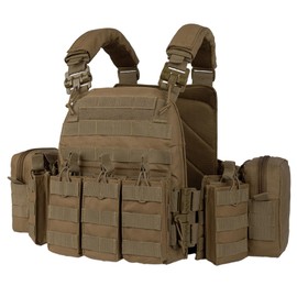 vAv YAKEDA Tactical Outdoor Vest Quick Release Adjustable Hunting Vest with PALS Molle System (US, Alpha, One Size, Regular, Regular, Mud Color)