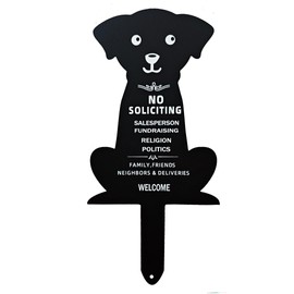 JNWHY No Soliciting Sign for House Hanging Door and Fence Cute and Decorative Home Business Office Sign (Insert - Dog)